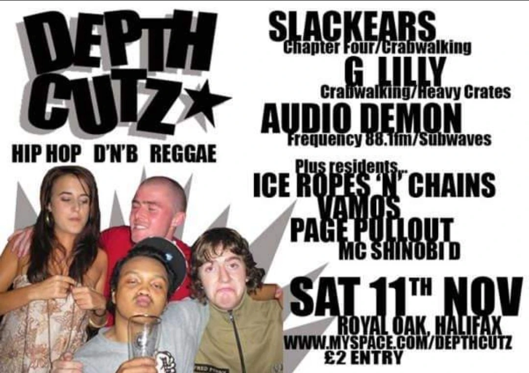 Depth Cutz flyer featuring Audio Demon at the Royal Oak in Halifax